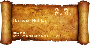 Halvax Netta névjegykártya